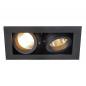 Preview: SLV 115520 KADUX 2 GU10 Downlight, eckig, mattschwarz, max. 2x50W