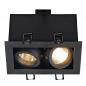 Preview: SLV 115520 KADUX 2 GU10 Downlight, eckig, mattschwarz, max. 2x50W