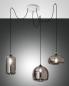 Preview: Fiona Spinnen Pendelleuchte Eßtischlampe Geblasenes Glas Grau transparent dimmbar Fabas Luce