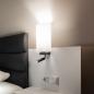 Preview: QUADRASS Wandleuchte mit beweglicher LED Leselampe in schwarz und blendfreiem Glasschirm SLV 1003428