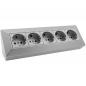 Preview: ChiliTec 5-fach Steckdosenblock, silber 250V~/ 16A, Aufbaumontage