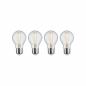 Preview: 4-er E27 Paulmann 5082 Filament LED Birnenform 7,5W wie 60W 3 Step dimmbar klares Glas 2700K warmweißes Licht