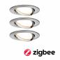 Preview: 3er Set Einbauleuchten Nova Coin Paulmann 5141 mit ZigBee Cephei Controller