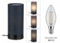 Preview: Paulmann 77059 Pia Tischleuchte max.1x25W E14 Schwarz matt/Grau 230V Metall/Stoff