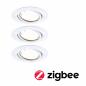 Preview: Paulmann 92463 LED Einbauleuchte Smart Home Zigbee Base Coin Basisset schwenkbar rund 90mm 20° dimmbar 3000K Weiß