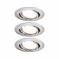 Preview: Paulmann 92464 LED Einbauleuchte Smart Home Zigbee Base Coin Basisset schwenkbar rund 90mm 20° 3x4,9W 3x430lm 230V dimmbar 3000K Eisen gebürstet