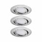 Preview: Paulmann 92464 LED Einbauleuchte Smart Home Zigbee Base Coin Basisset schwenkbar rund 90mm 20° 3x4,9W 3x430lm 230V dimmbar 3000K Eisen gebürstet