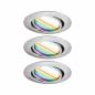 Preview: Paulmann 92467 LED Einbauleuchte Smart Home Zigbee Base Coin Basisset schwenkbar rund 90mm 20° dimmbar RGBW+ Eisen gebürstet