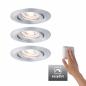 Preview: Paulmann 92975 EBL Set Nova mini Plus Coin EasyDim schwenkb 3x4,2W 2700K 230V Alu gedr/Alu