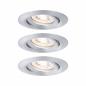 Preview: Paulmann 92975 EBL Set Nova mini Plus Coin EasyDim schwenkb 3x4,2W 2700K 230V Alu gedr/Alu