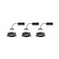 Preview: Paulmann 93082 LED Einbauleuchte Nova Plus Coin Basisset modern IP65 rund  6W dimmbar warmweiß Schwarz matt