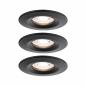 Preview: Paulmann 93084 LED Einbauleuchte Nova Mini Coin Basisset modern starr rund 66mm Coin 3x4W warmweiß Schwarz matt