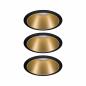 Preview: Paulmann 93404 Einbauleuchte Set Cole Coin 3StepDim rd starr LED 3x6.5W 2700K schwarz/gold