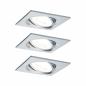 Preview: Paulmann 93438 Einbauleuchte Set Nova eckig schwenkbar LED 3x6.5W 2700K GU10 Alu
