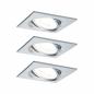 Preview: Paulmann 93474 Einbauleuchte Set Nova eckig schw LED 3-stepdim 3x6.5W GU10 Alu
