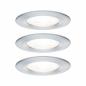 Preview: Paulmann 93480 Einbauleuchte Set Nova rd starr LED IP44 3-stepdim 3x6.5W GU10 Alu