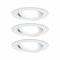 Preview: Paulmann 93485 Einbauleuchte Set Nova Coin 3-stepdim rd schw LED 3x6.5W 2700K Weiß/Alu