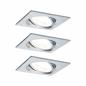 Preview: Paulmann 93492 Einbauleuchte Set Nova Coin 3-stepdim eck schw LED 3x6.5W 2700K Alu