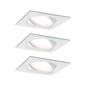 Preview: Paulmann 93678 Einbauleuchte Set Nova Plus Coin dim eckig schwenk LED 3x6.8W 633lm 2700K Weiß/Alu