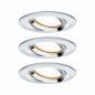 Preview: Paulmann 93684 Einbauleuchte Set Nova Plus Coin dim IP65 rd schw LED 3x6.8W 633lm 2700K Chrom/Alu