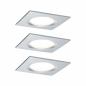 Preview: 3er Set Einbauleuchte Nova Plus Coin dimmbar LED warmweiß Alu Paulmann 93895