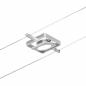 Preview: Paulmann Seilsystem Set Mac LED 94420 mit 5 eckigen Leuchtspots in mattem Chrom 12V DC /Metall 3000K