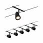 Preview: Paulmann 94469 Seilsystem Set Cup 5-strahlig Schwarz matt Chrom GU5,3 12V DC