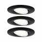 Preview: Paulmann 99991 Einbauleuchte Set Calla IP65 rund schwenkbar LED 4000K 6W 230V schwarz matt universalweißes Licht IP65