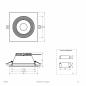 Preview: EVN ES54284125 LED Deckeneinbauleuchte quadratisch Notlicht 28W 3000K-5700K weiß IP54 Einbaudurchmesser 165 mm