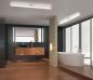 Preview: 90cm Helestra LOOM LED Wandleuchte & Spiegeleuchte in Chrom & Transparent satiniert