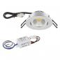 Preview: EVN LED Decken-Einbaustrahler mit warmweißem Licht dimmbar rund schwenkbar chrom matt IP20 3W 3000K 300lm 90Ra EinbauØ68