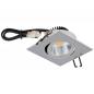 Preview: EVN P-LED Decken-Einbaustrahler mit warmweißem Licht quad. schwenkbar chrom matt IP20 8.4W 3000K 90Ra EinbauØ68