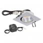 Preview: EVN P-LED Decken-Einbaustrahler mit warmweißem Licht quad. schwenkbar chrom IP20 6W 3000K 90Ra EinbauØ68