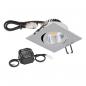 Preview: EVN P-LED Decken-Einbaustrahler mit universalweißem Licht dimmbar quad. schwenkbar chrom matt (STL) IP20 6W 3000K 90Ra EinbauØ68