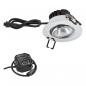 Preview: EVN LED Decken-Einbaustrahler mit warmweißem Licht dimmbar feuchtraumgeeignet rund schwenkbar chrom IP65 8.4W 3000K 1010lm 90Ra DIMM EinbauØ68