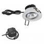 Preview: EVN LED Decken-Einbaustrahler mit warmweißem Licht dimmbar feuchtraumgeeigne  trund schwenkbar chrom matt IP65 8.4W 3000K 1010lm 90Ra EinbauØ68
