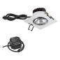Preview: EVN P-LED Decken-Einbaustrahler mit warmweißem Licht quad. schwenkbar chrom IP65 8.4W 3000K 90Ra EinbauØ68 - feuchtraumgeeignet