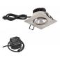 Preview: EVN P-LED Decken-Einbaustrahler mit warmweißem Licht dimmbar feuchtraumgeeignet  quad. schwenkbar EDS IP65 8.4W 3000K 90Ra EinbauØ68