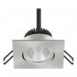 Preview: EVN P-LED Decken-Einbaustrahler mit warmweißem Licht dimmbar quad. schwenkbar EDS IP20 6W 3000K 528lm EinbauØ68
