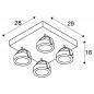 Preview: SLV 1000135 KALU LED 4 Wand- und Deckenleuchte, square, schwarz, 3000K, 60° dimmbar
