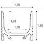 Preview: SLV 1000465 GRAZIA 10 LED Aufbauprofil, standard, gerillt, 2m, schwarz