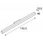 Preview: Lichtleiste hochmoderne 142cm Q-LINE LED Wandleuchte in Black für Spiegel und Raumausleuchtung SLV 1000669