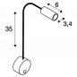 Preview: Weiße LED-Wandleuchte mit flexiblem Arm DIO FLEX PLATE mit Schalter SLV 1002118