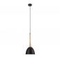 Preview: Bioledex Pendelleuchte im skandinavischen Design 18,5cm schwarz Metall, Holz