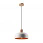Preview: Bioledex Retro Pendelleuchte 30cm E27 weiß-orange Metall, Holz