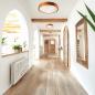 Preview: Bioledex Junges Wohnen Deckenleuchte 47cm in rotbraun aus Holz und Glas