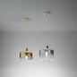 Preview: Cathy Pendelleuchte transparent mit Farbverlauf chrom-silber geblasenes Glas von Fabas Luce