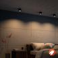 Preview: Philips myLiving Runder puristischer LED Deckenstrahler 1flg. in mattem schwarz mit schwenkbarem Kopf