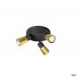 Preview: SLV 1008341 PURI 2.0 Dome, Wand- und Deckenaufbauleuchte, rund, 3 x max. 6 W GU10, schwarz / gold