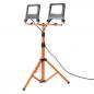 Preview: OSRAM LED WORKLIGHT Außenstrahler Baustellenstrahler 2x50W 4000K neutralweiß IP65 mit Stativ mobil grau/orange